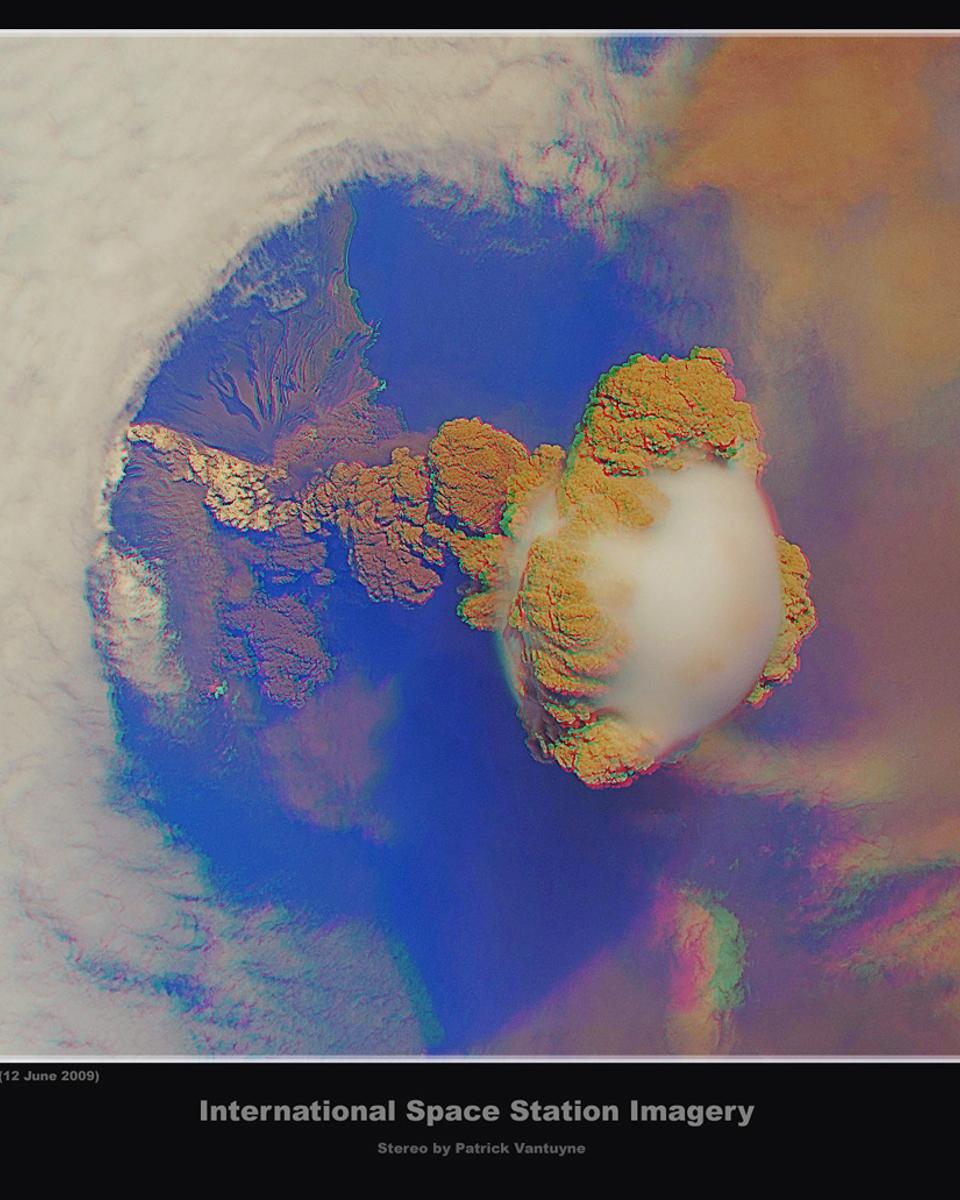 Sarychev Peak Volcano in Stereo