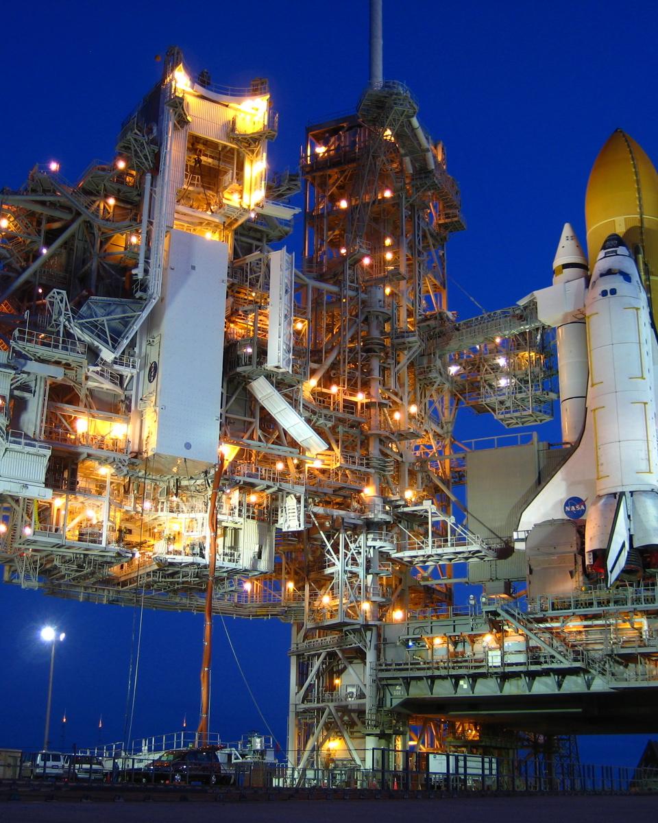 A Space Shuttle Before Dawn