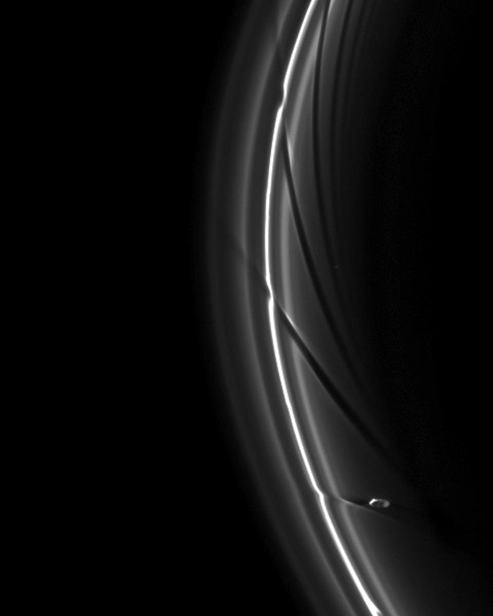 Prometheus Creating Saturn Ring Streamers