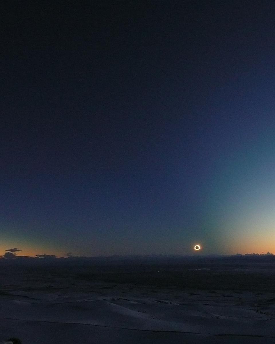 Eclipse Shadow Cone Over Patagonia