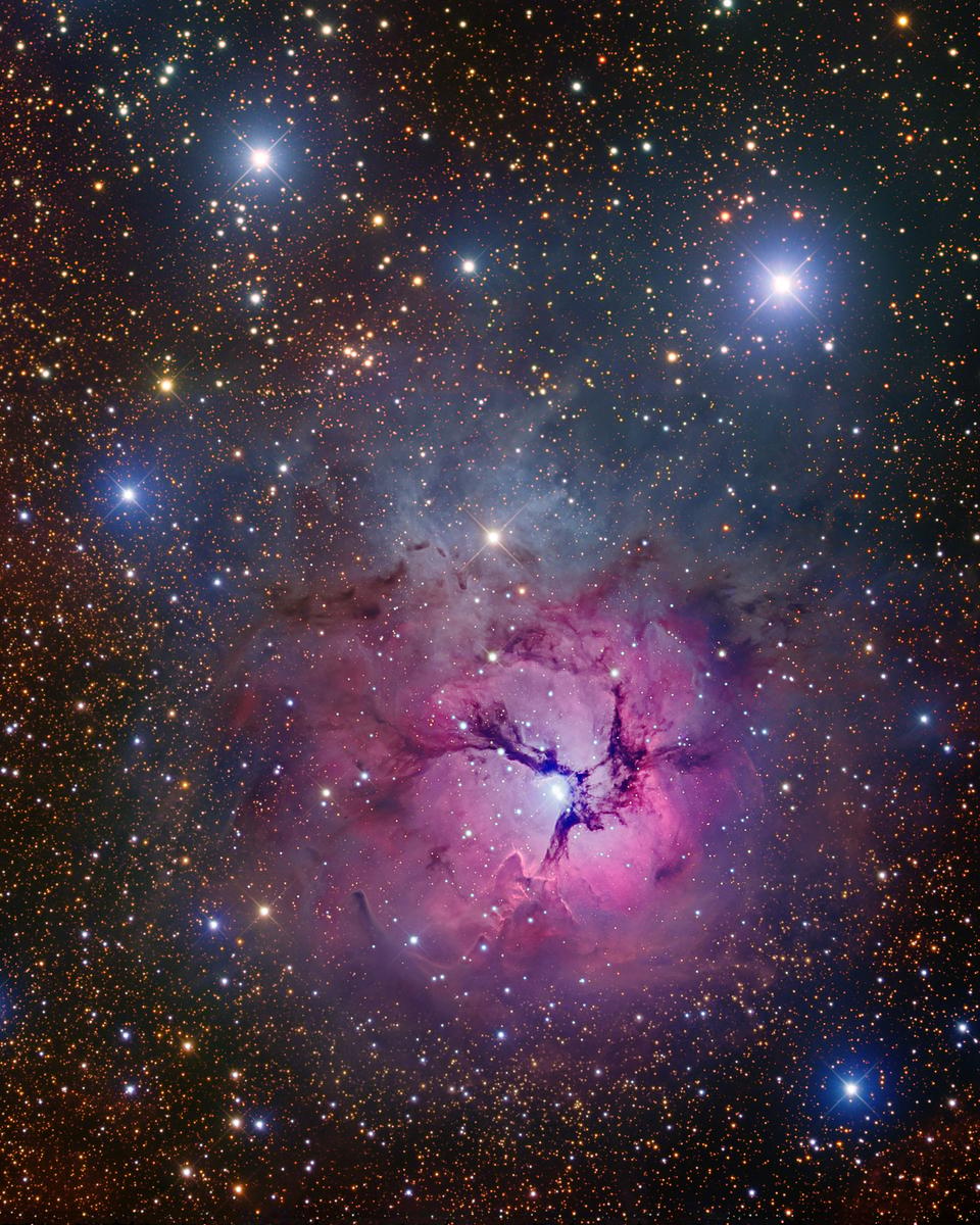 The Trifid Nebula is Stars and Dust