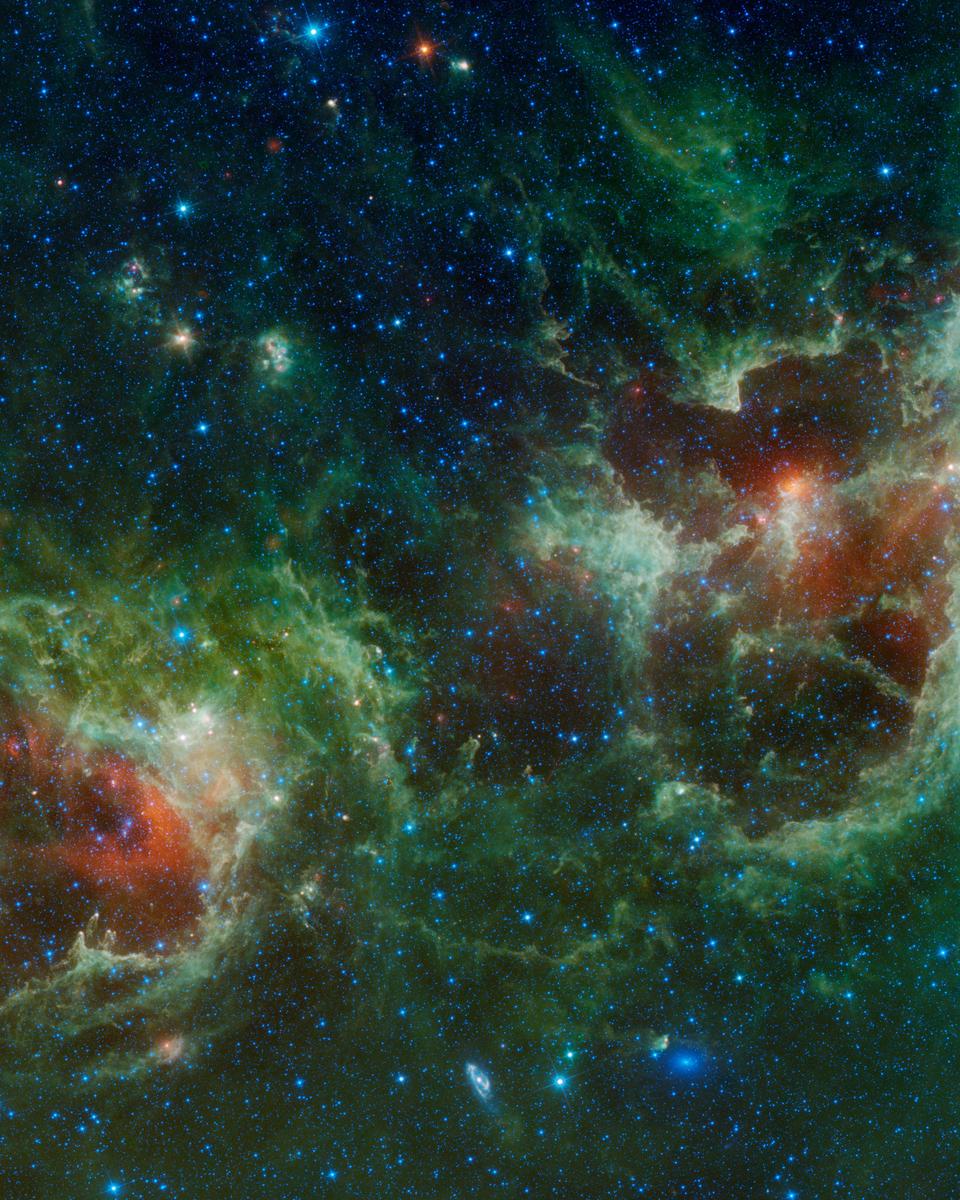 WISE: Heart and Soul Nebulas in Infrared