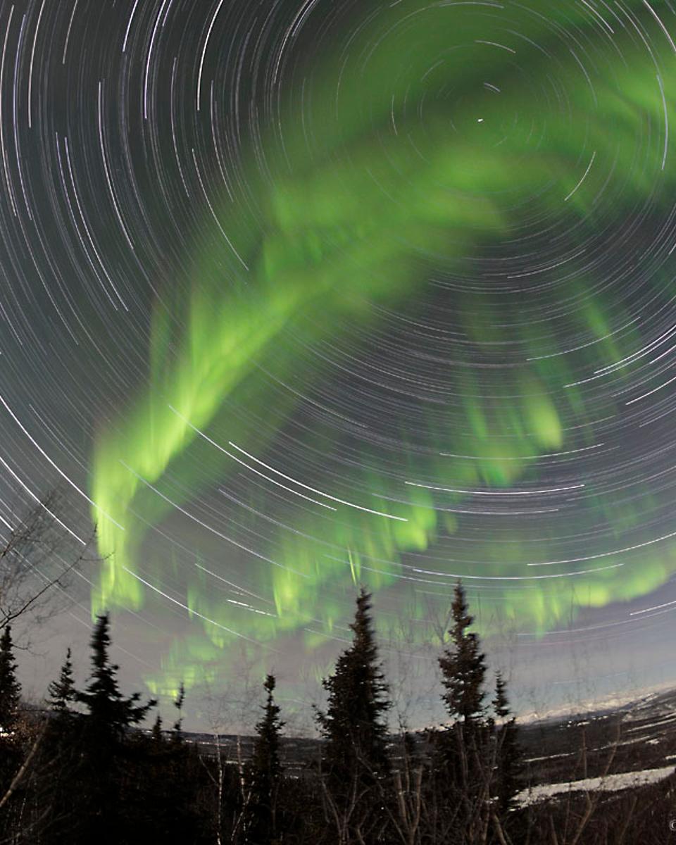 Yukon Aurora with Star Trails