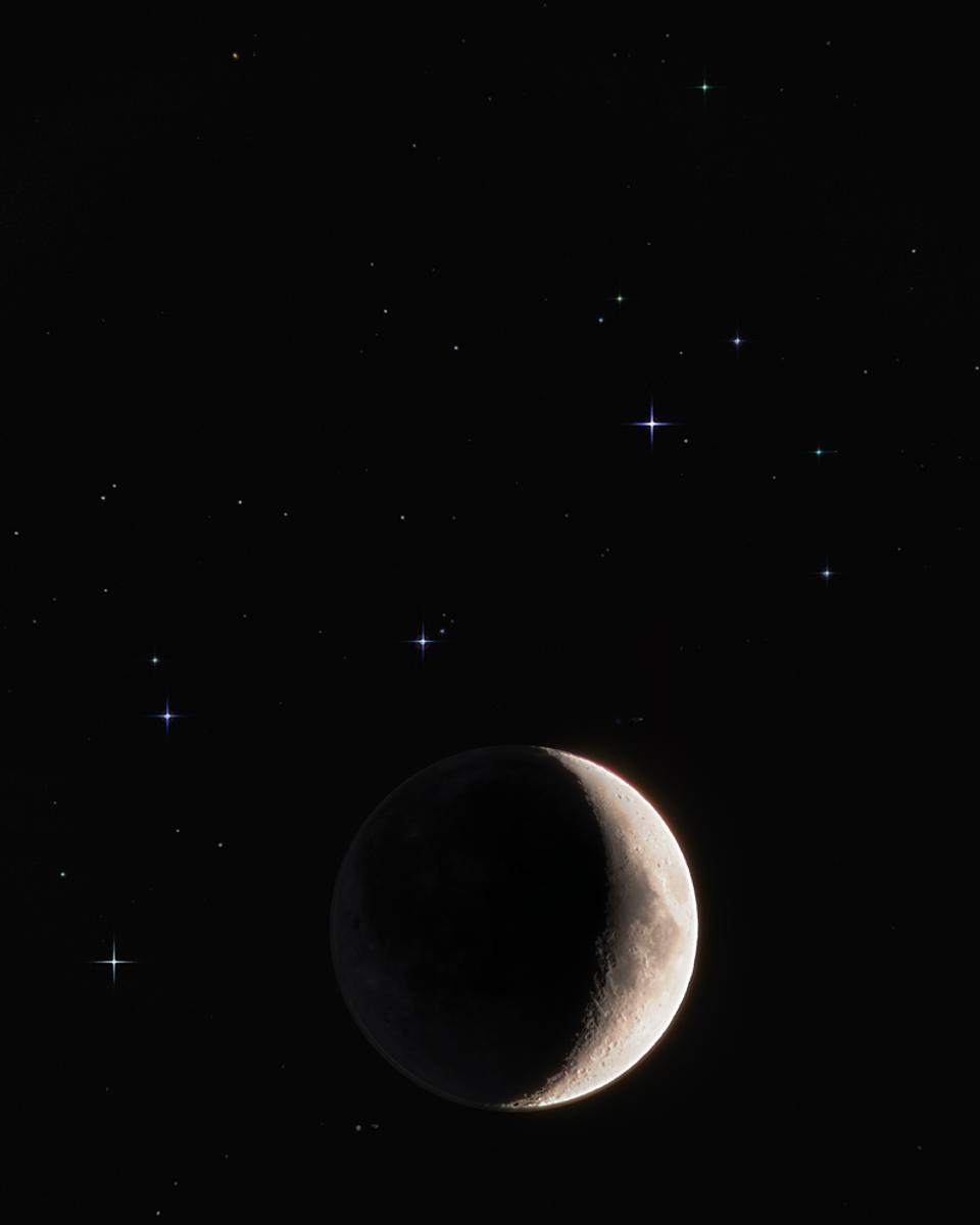 Young Moon and Sister Stars