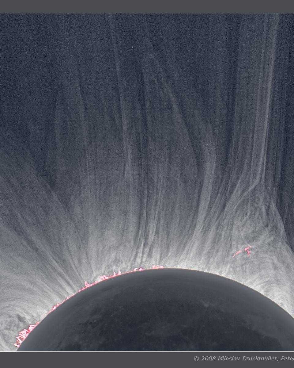 Detailed View of a Solar Eclipse Corona