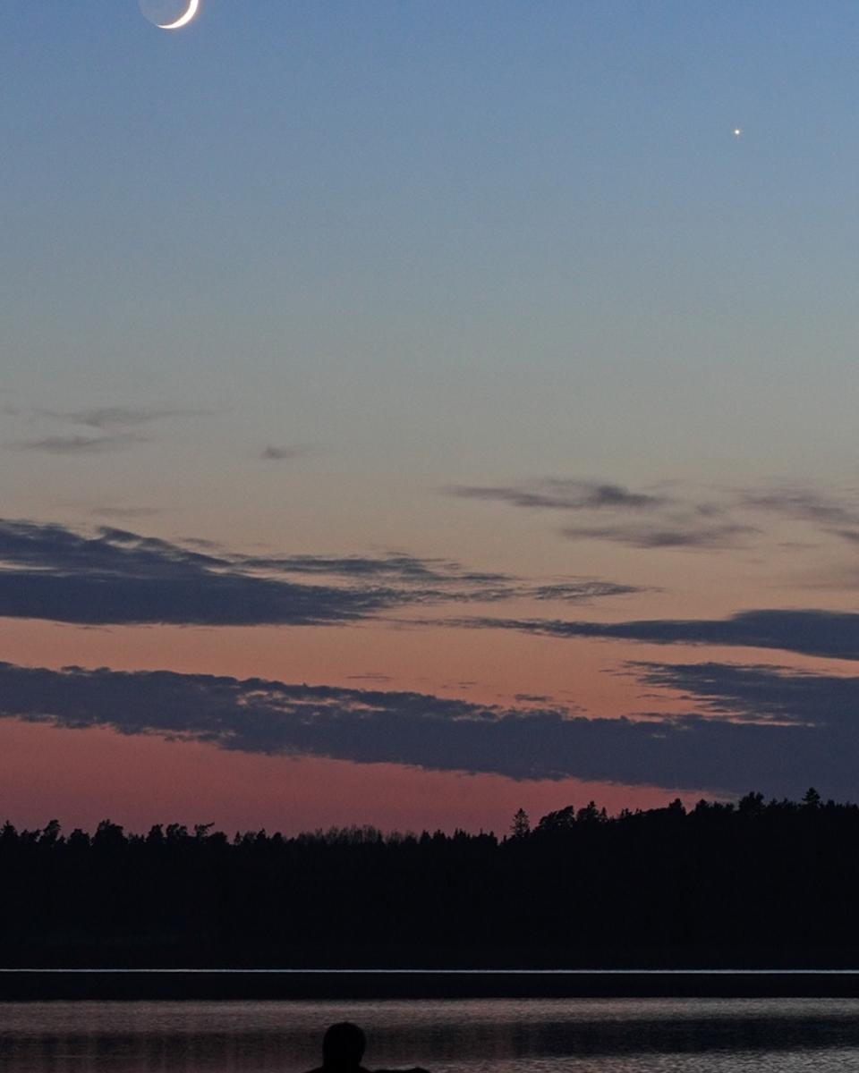 Calm, Crescent Moon, and Venus