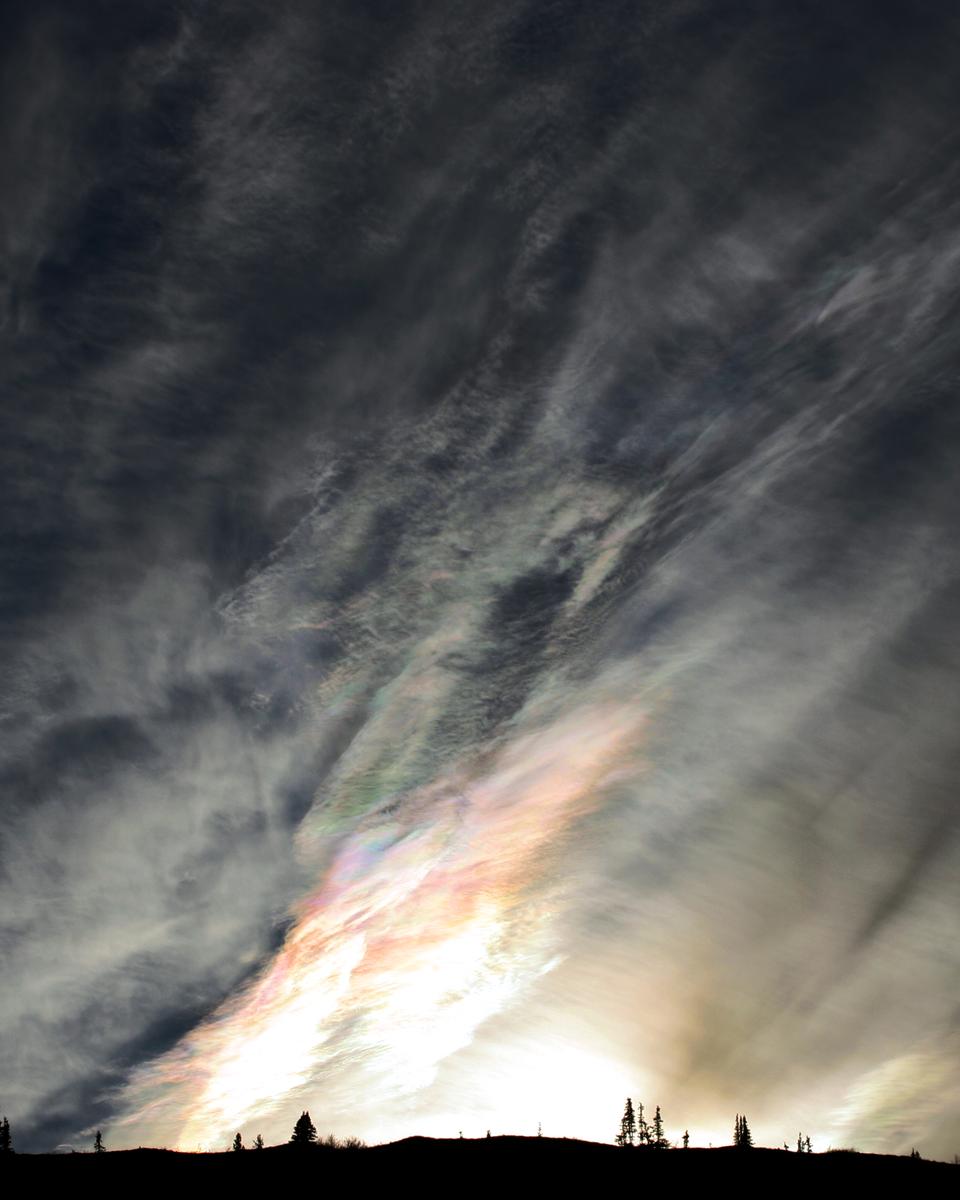Iridescent Clouds from the Top of the World Highway