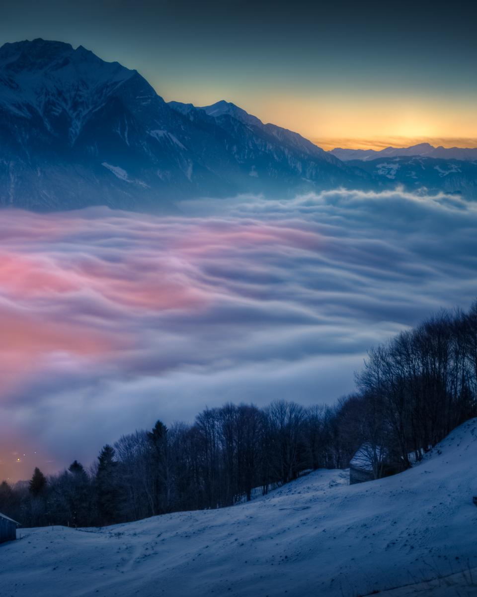 Moon and Venus Over Switzerland