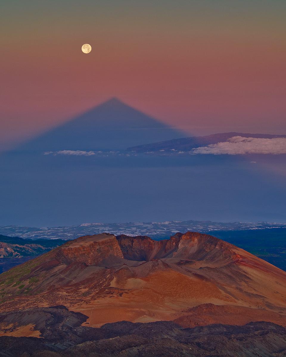 A Triangular Shadow of a Large Volcano