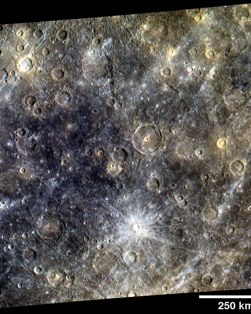 Mercury's Surface in Exaggerated Color