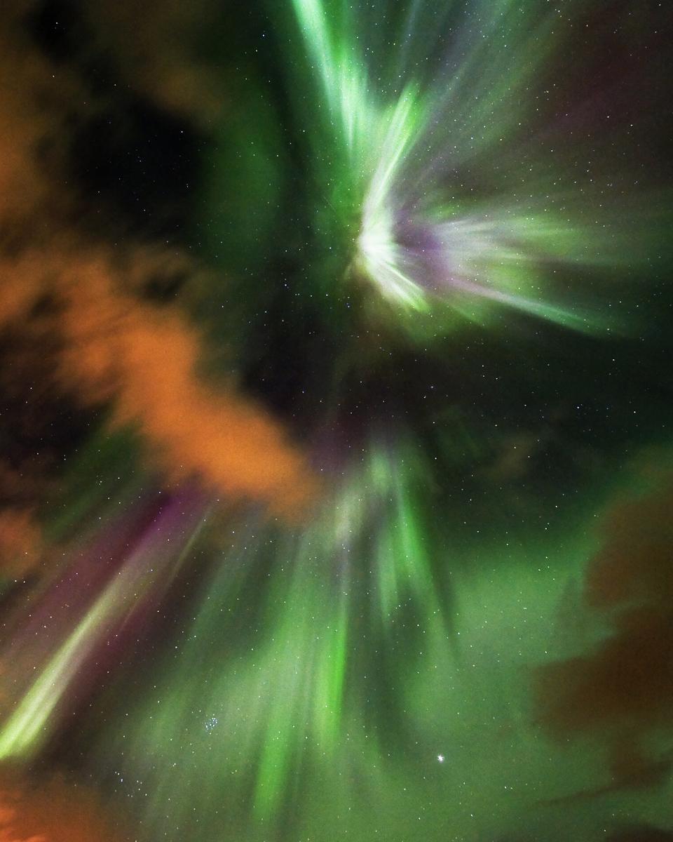 Cloudy Night of the Northern Lights