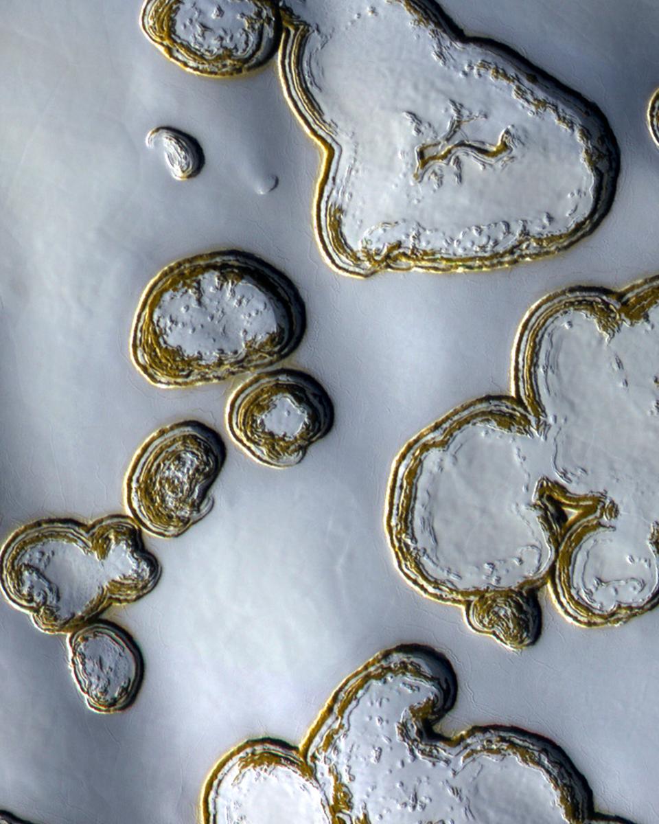 Dry Ice Pits on Mars