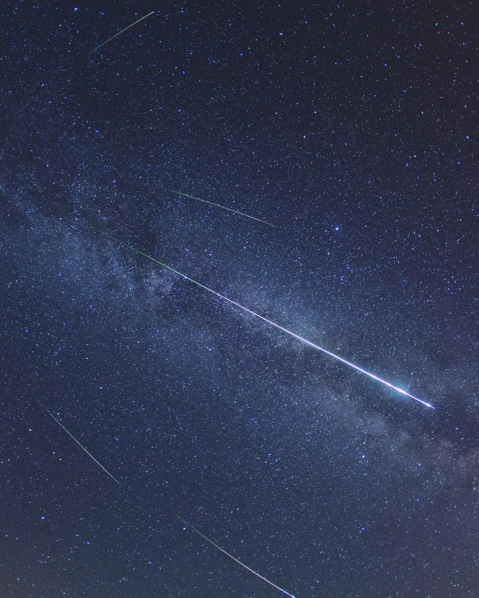 Perseid Meteors and the Milky Way