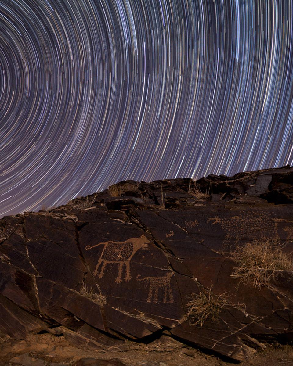Teimareh Petroglyphs and Star Trails