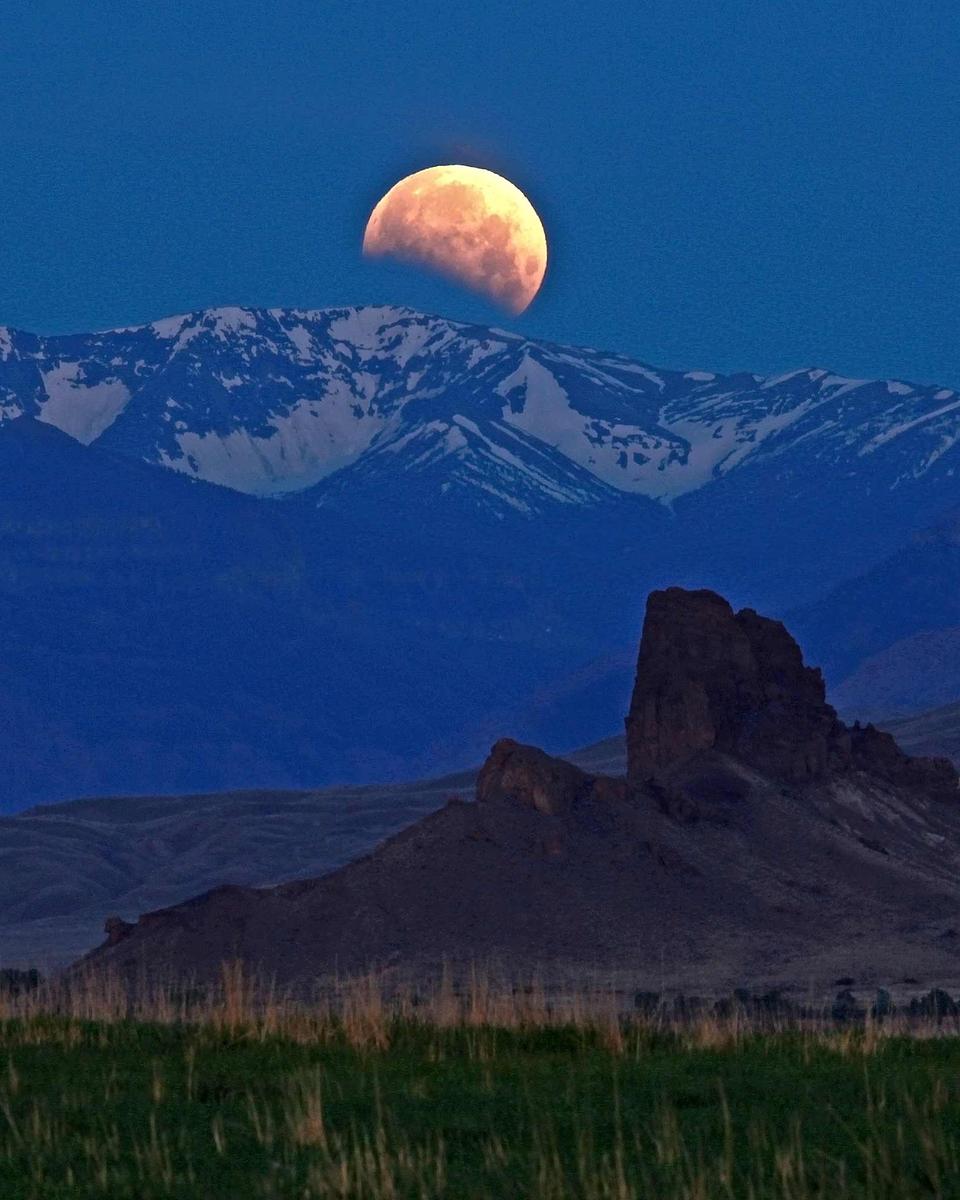 Eclipsed Moon Over Wyoming