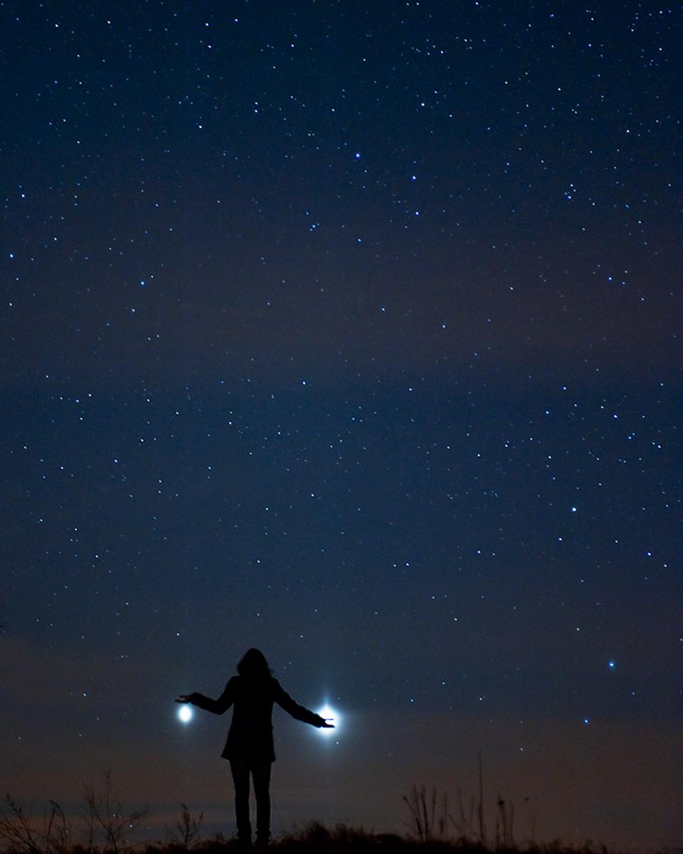 Jupiter and Venus from Earth