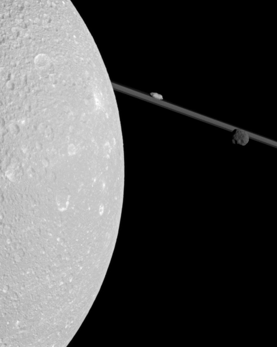 A Close Pass of Saturn's Moon Dione