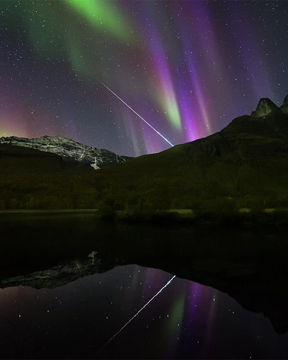Aurora and Fireball Over Norway