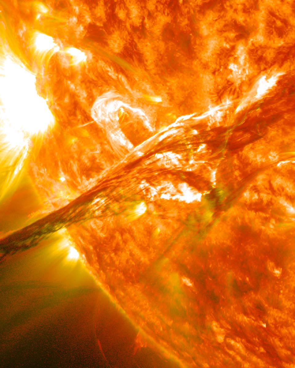 A Solar Filament Erupts