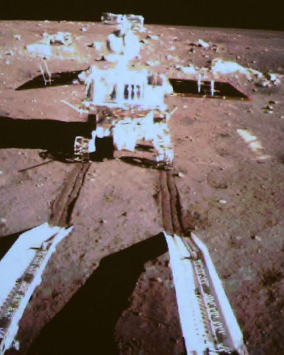 Yutu Rover Rolls onto the Moon
