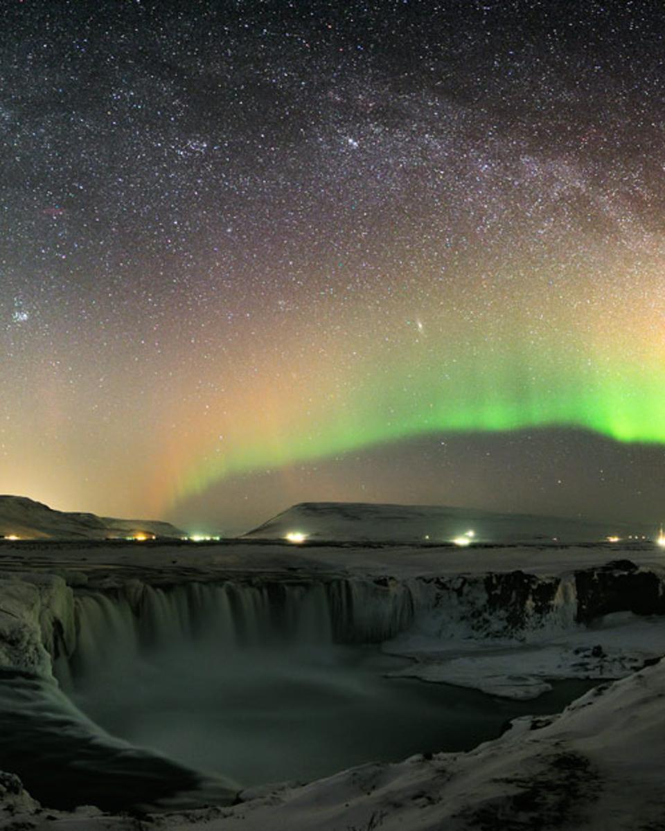 The Waterfall and the World at Night