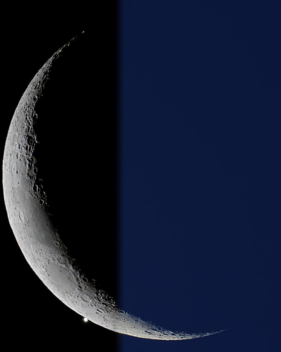 Crescent Moon Meets Evening Star