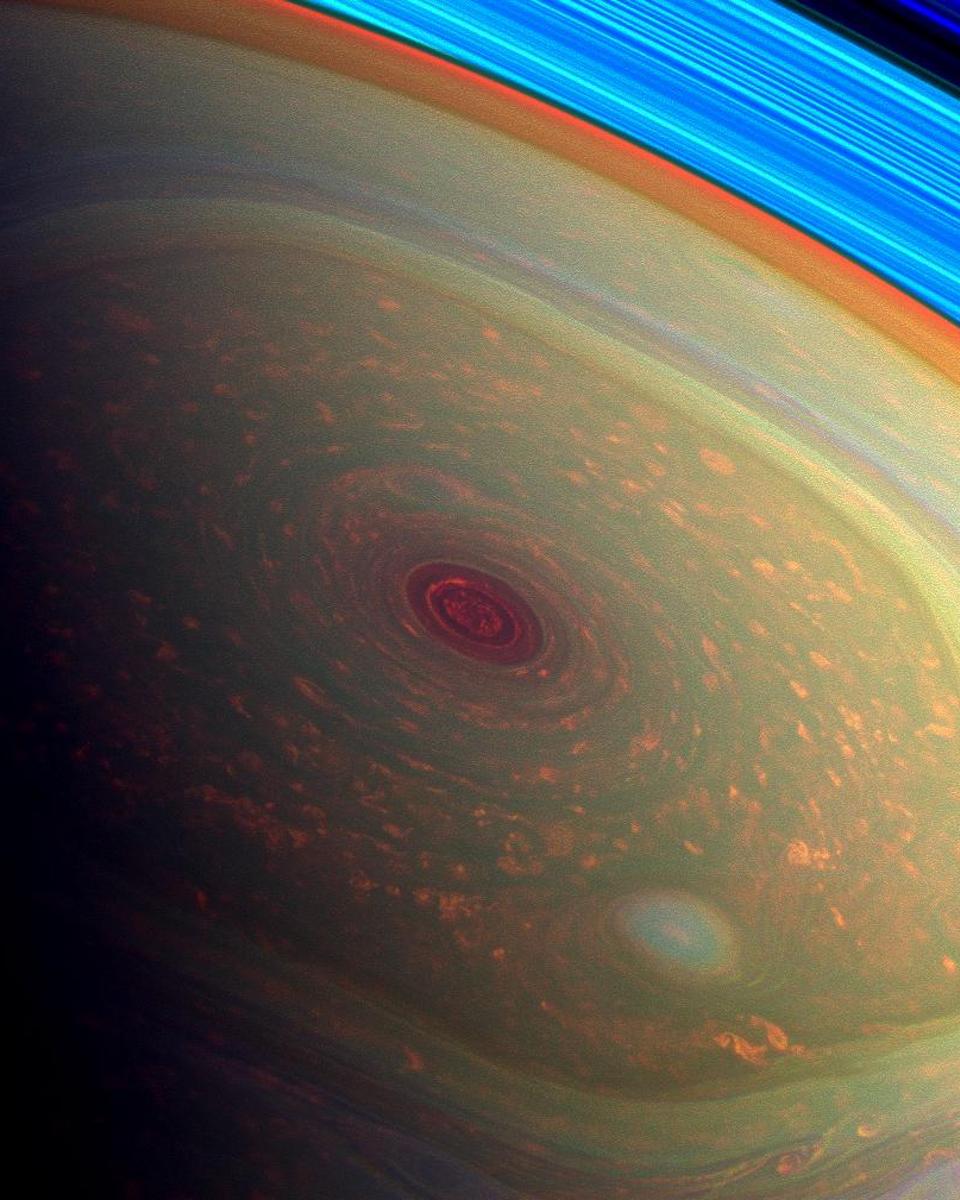 Saturn's Swirling Cloudscape