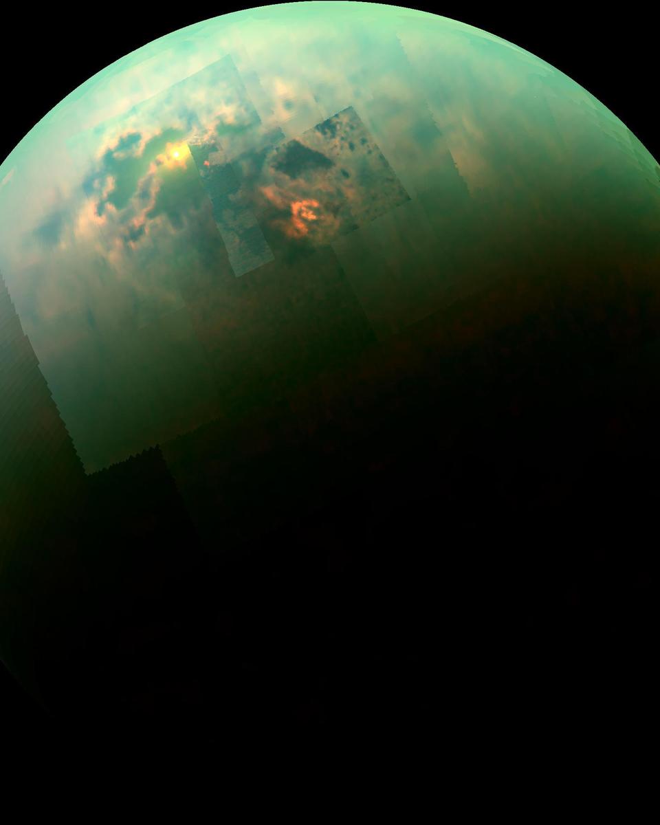 Titan Seas Reflect Sunlight
