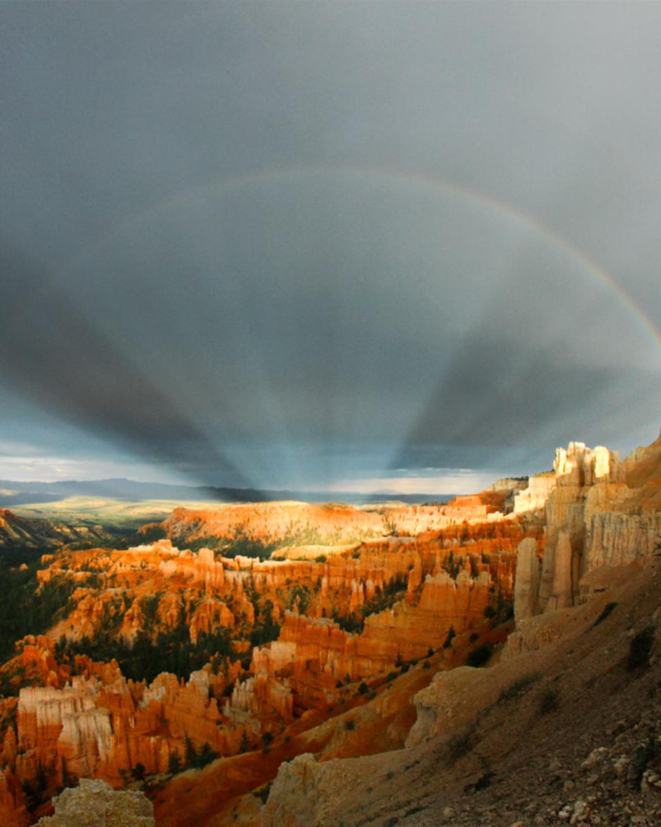 Rainbows and Rays over Bryce Canyon