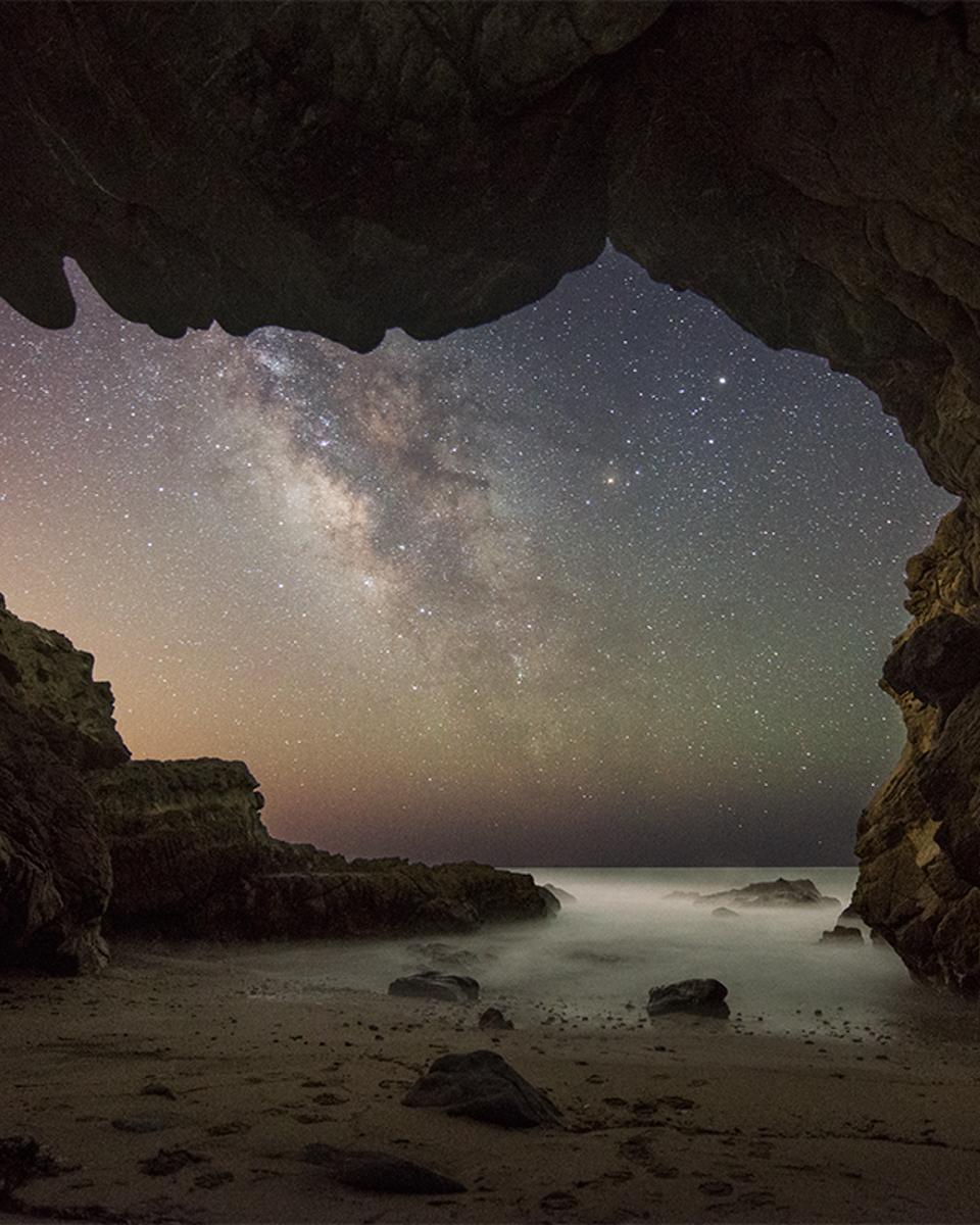The Milky Way from a Malibu Sea Cave