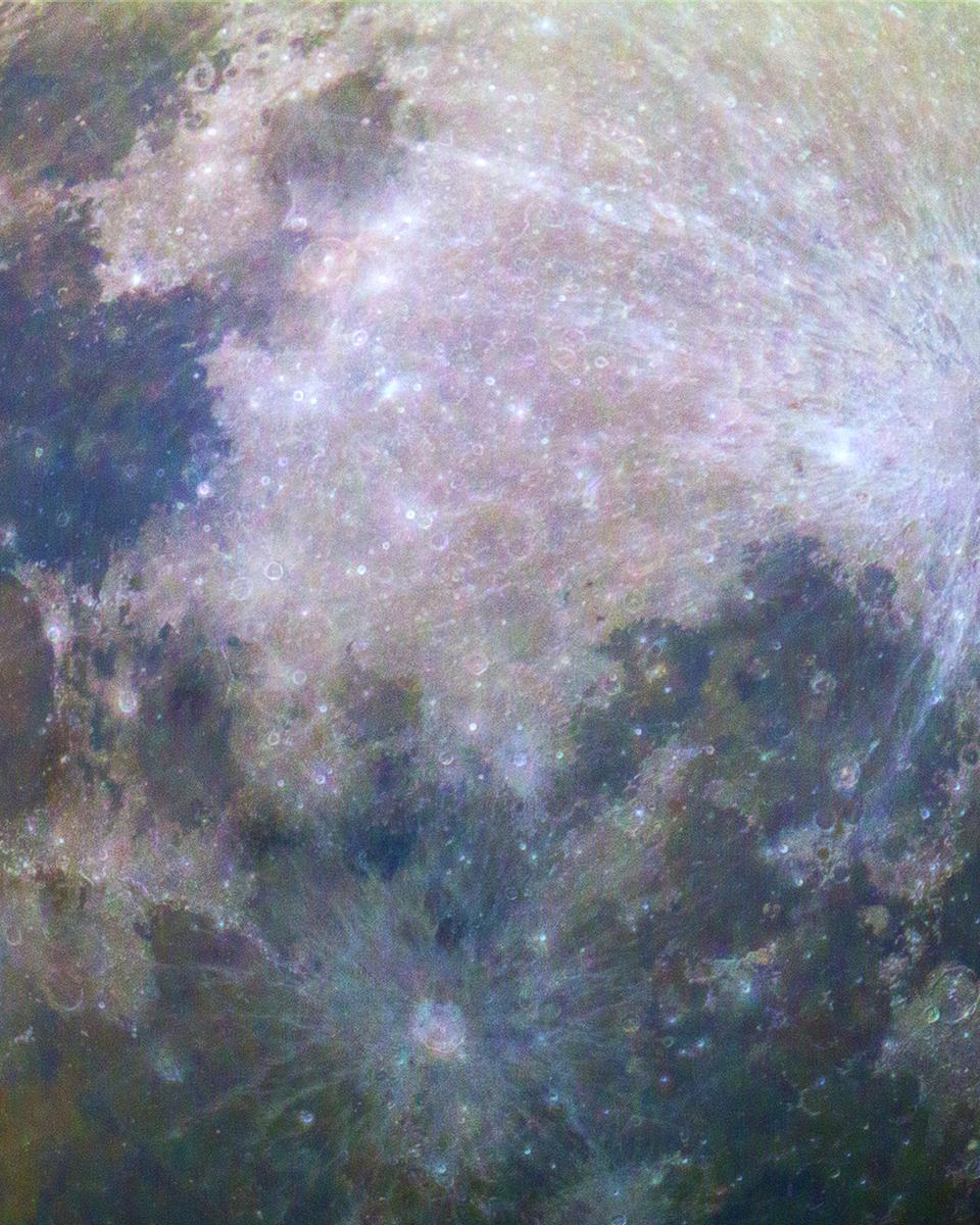 The ISS and a Colorful Moon