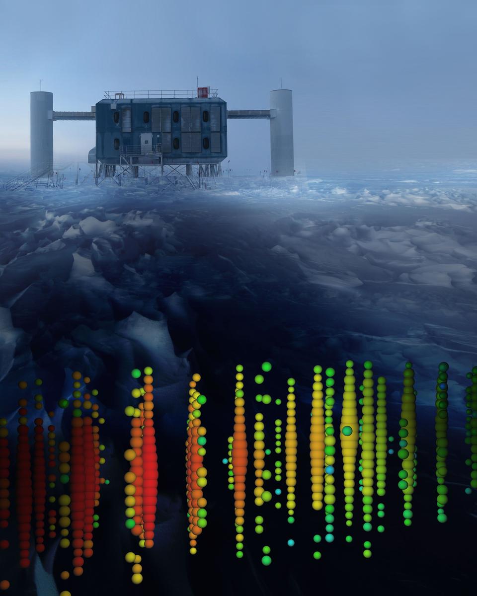 Distant Neutrinos Detected Below Antarctic Ice