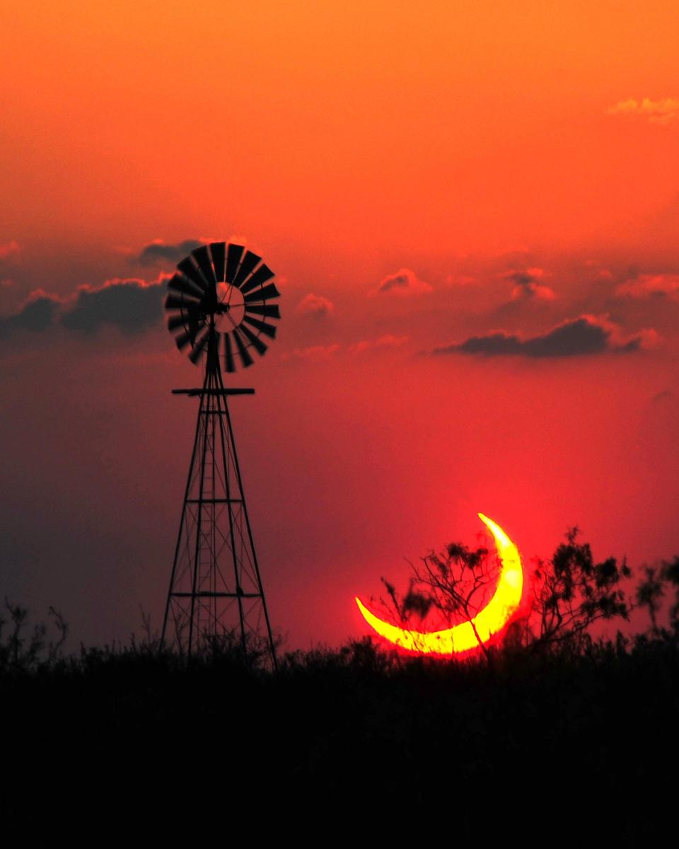 A Partial Solar Eclipse over Texas