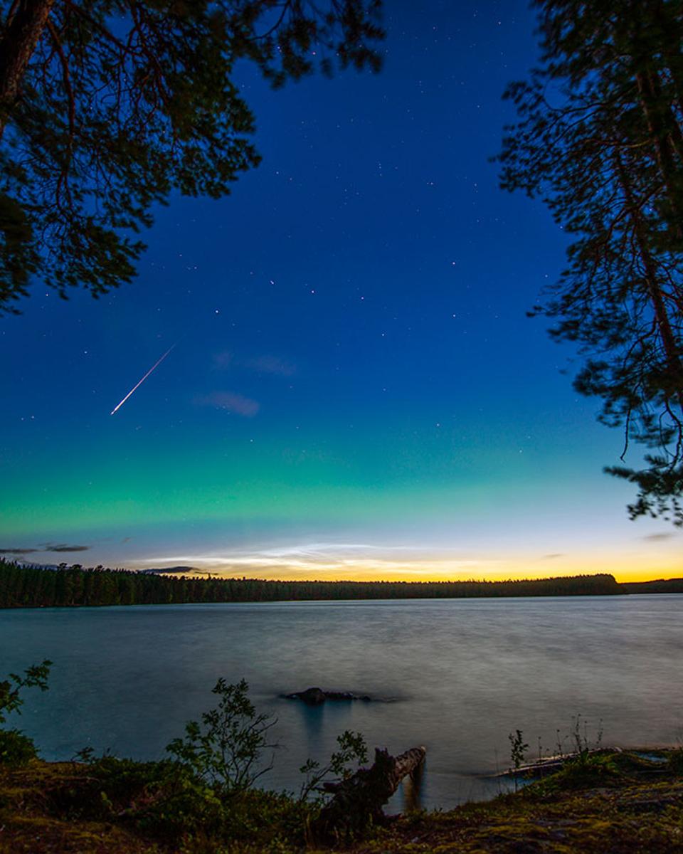 Perseid, Aurora, and Noctilucent Clouds