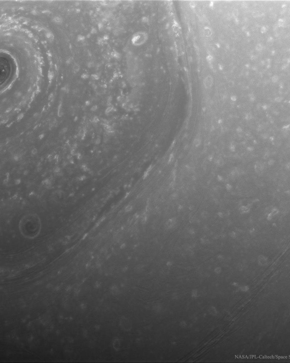 Over Saturn's Turbulent North Pole