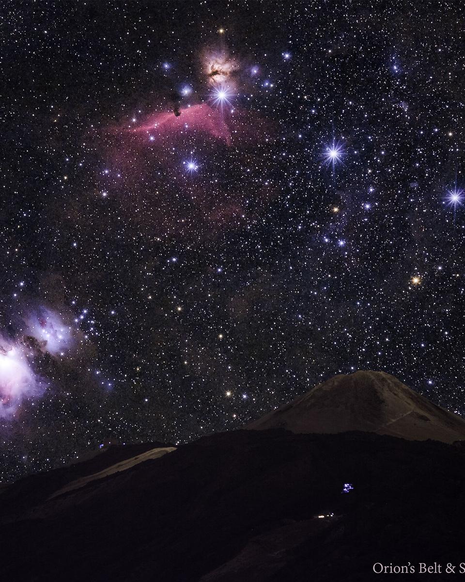 Orion's Belt and Sword over Teide's Peak