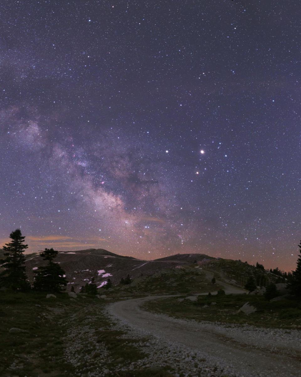 Milky Way and Planets Near Opposition
