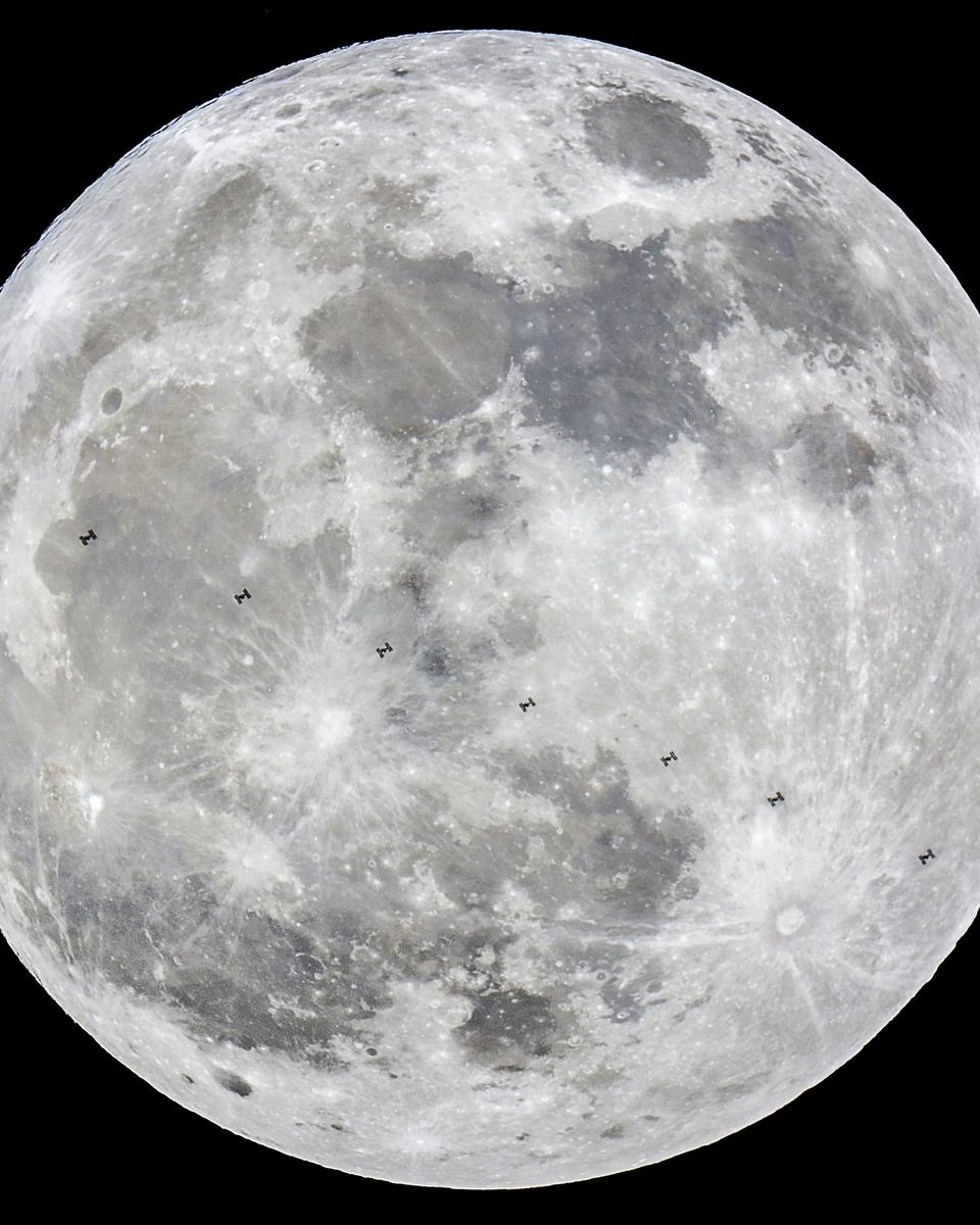 Supermoon and Space Station