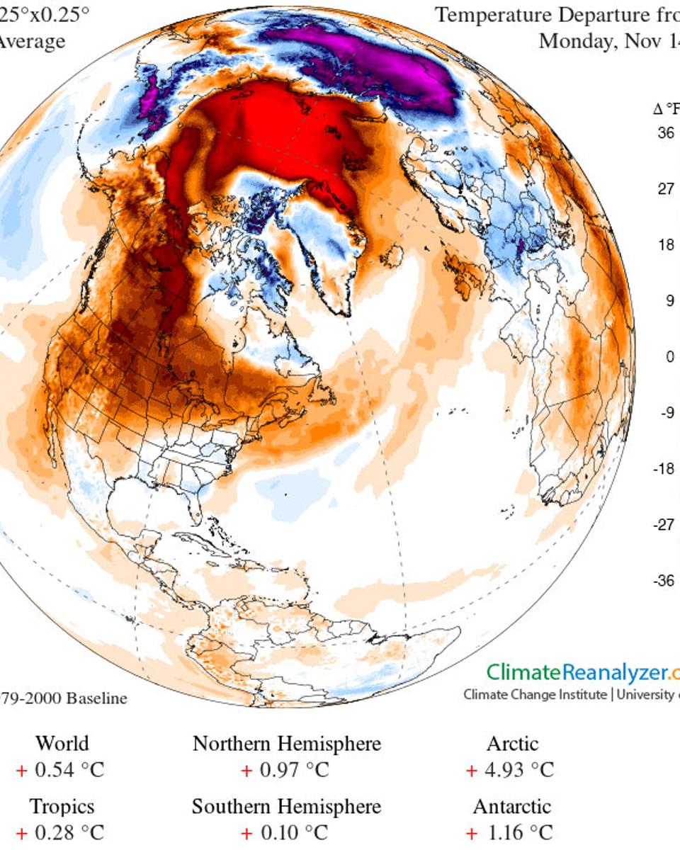 Cold Weather Delayed over North America