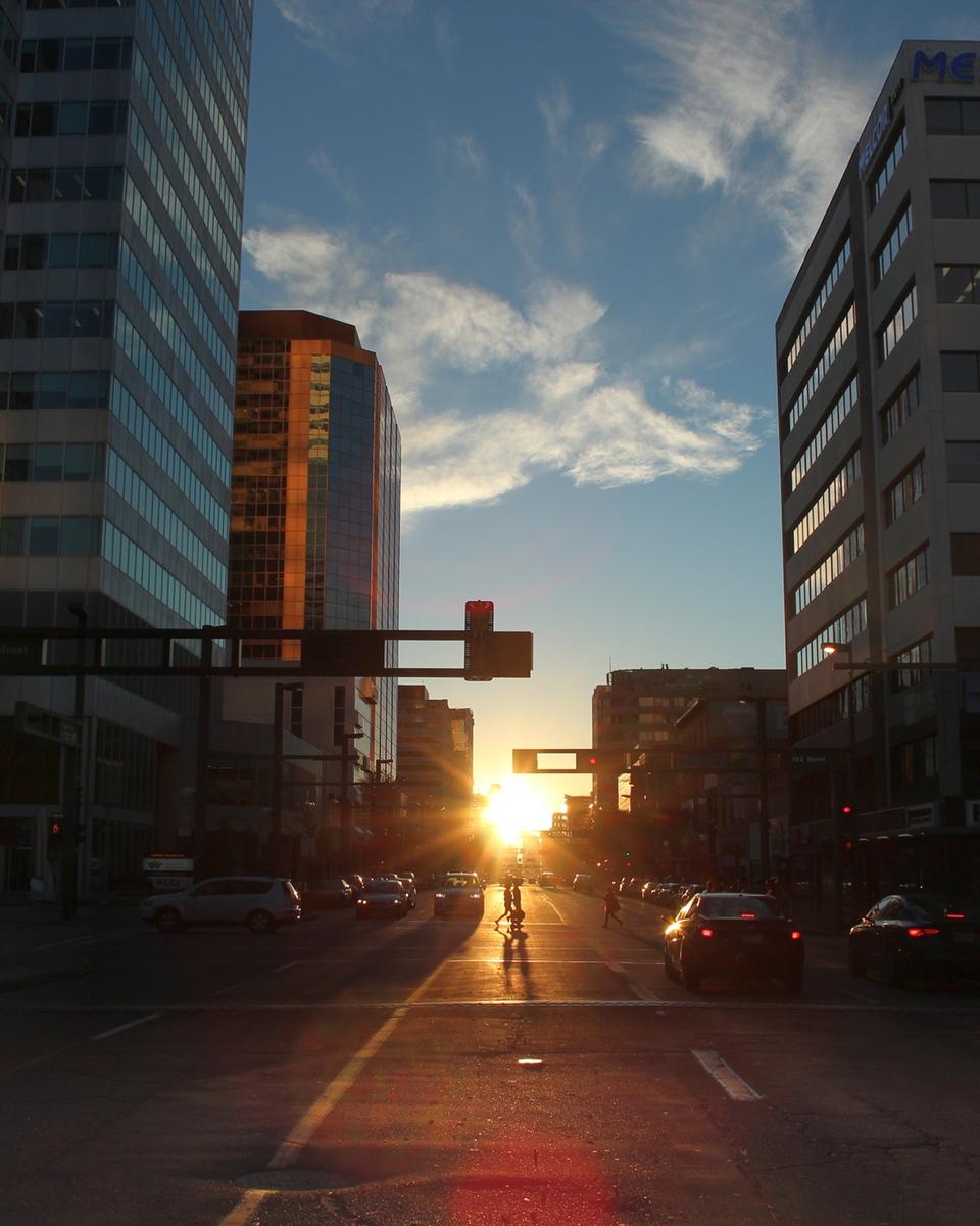 Sunset at Edmontonhenge