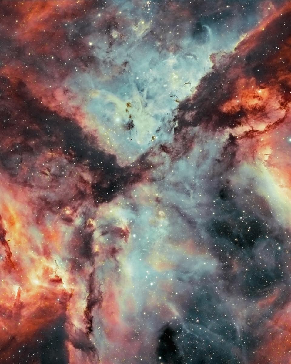 Stars, Gas, and Dust Battle in the Carina Nebula
