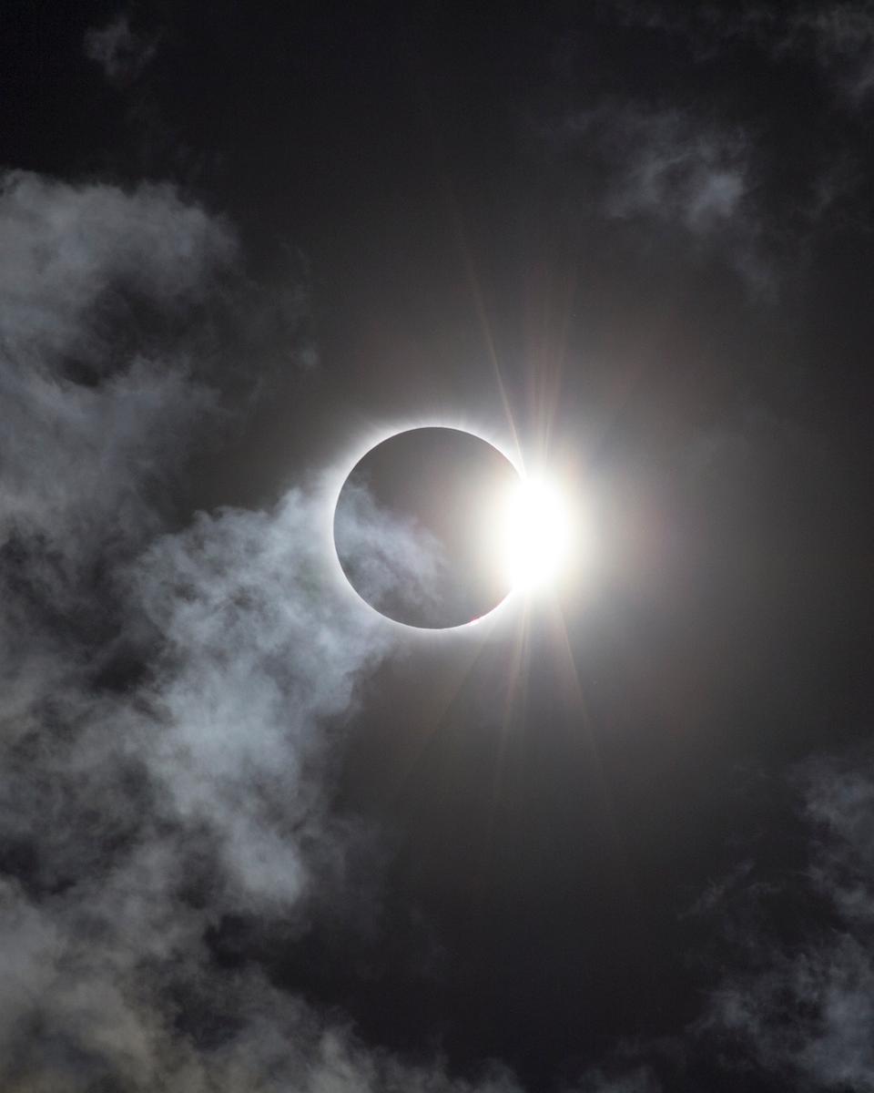 Diamond Ring in a Cloudy Sky