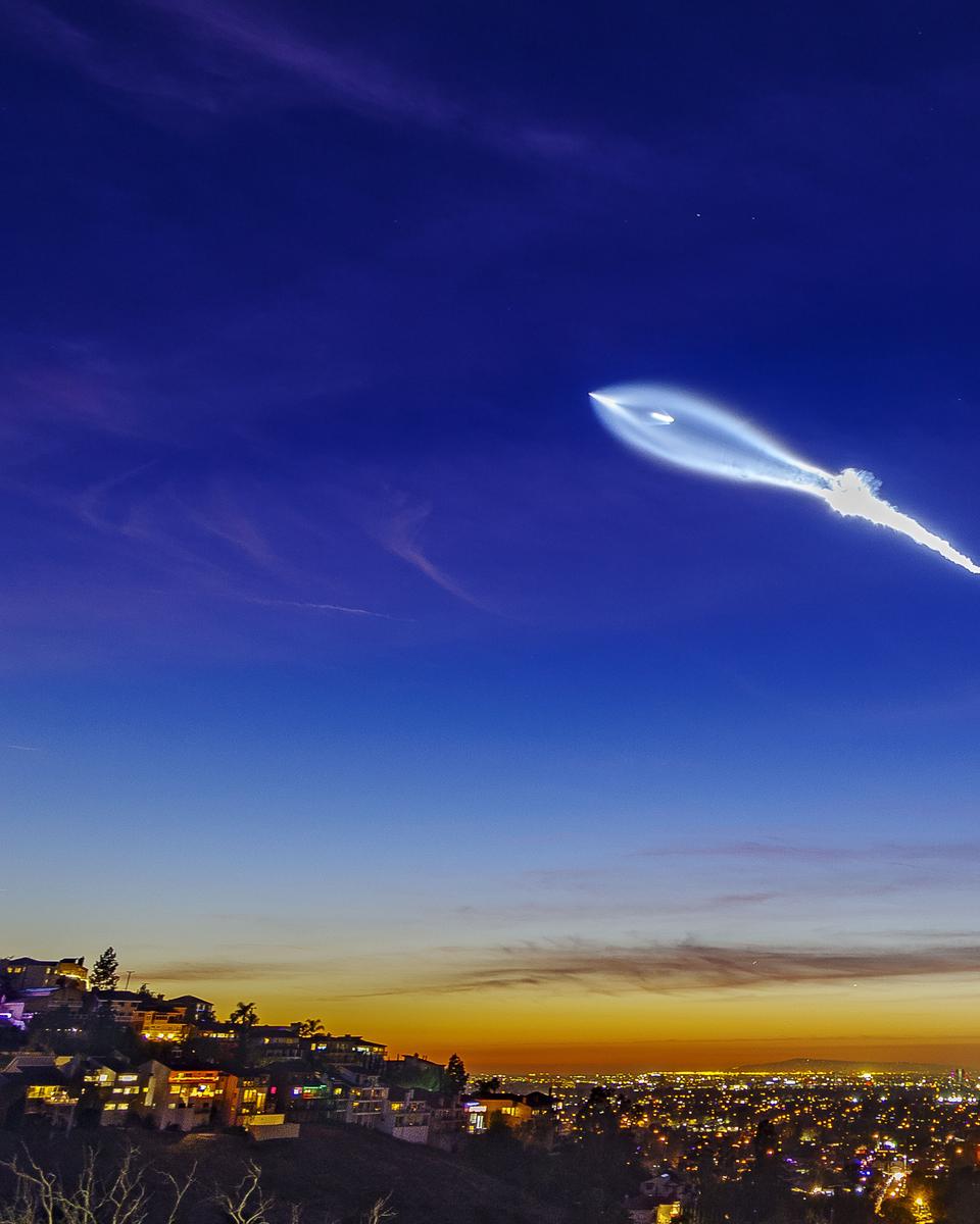 SpaceX Rocket Launch Plume over California