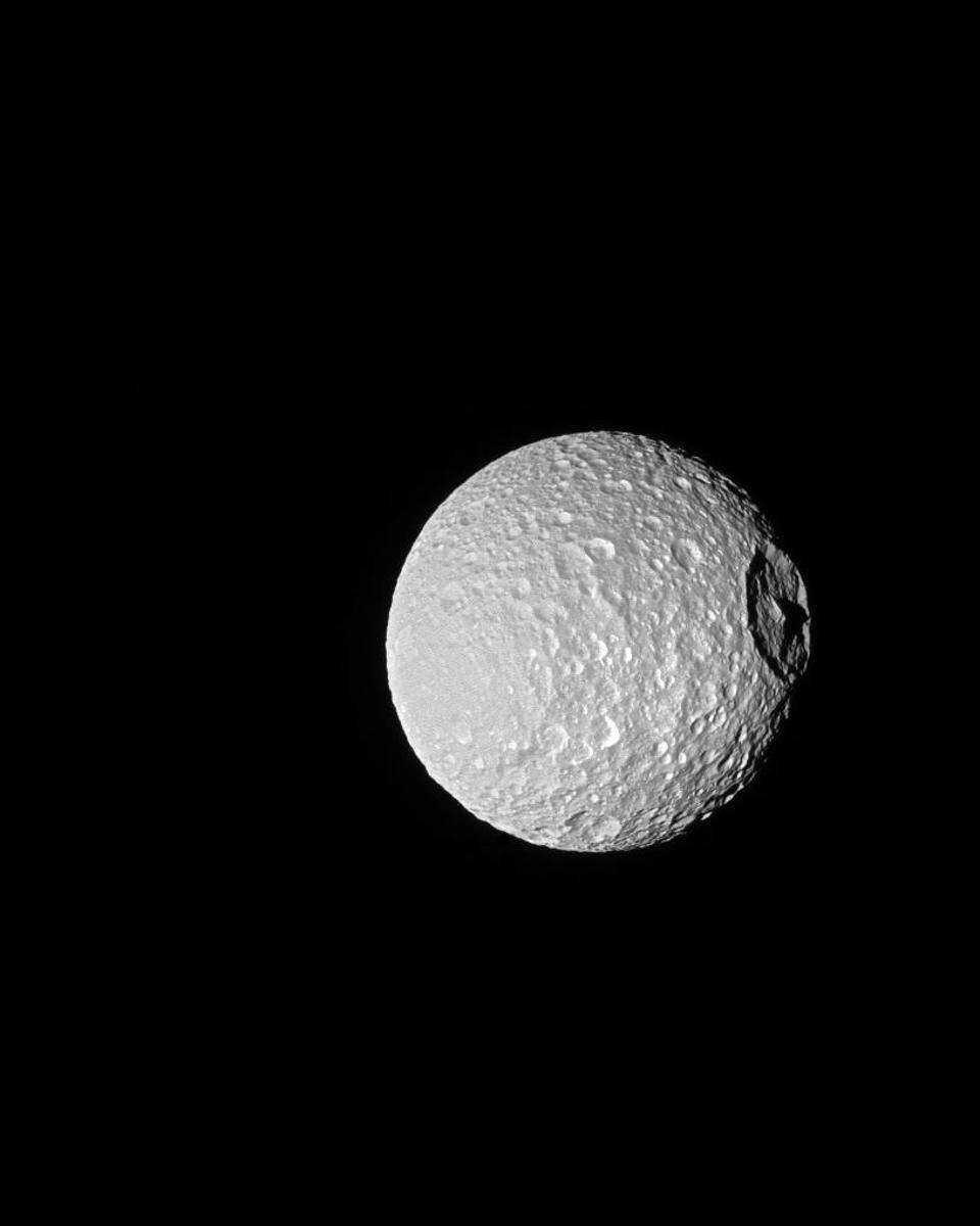 Mimas, Crater, and Mountain