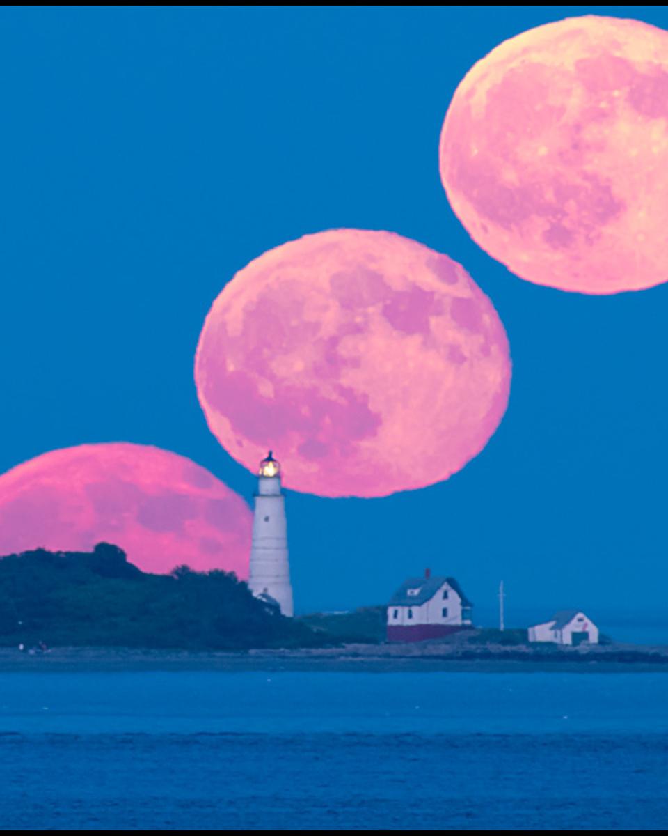 Full Moon and Boston Light