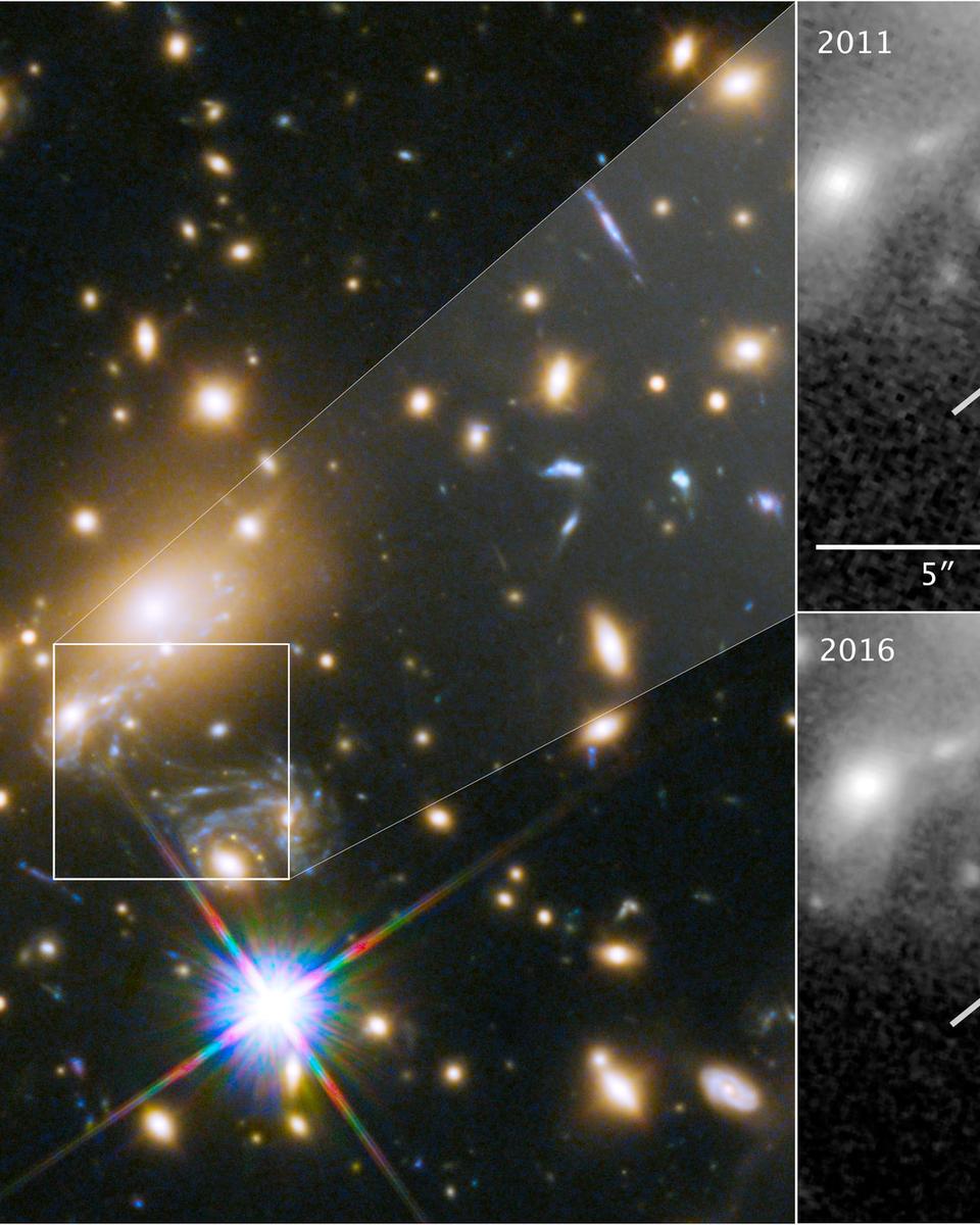 Fortuitous Flash Candidate for the Farthest Star Yet Seen