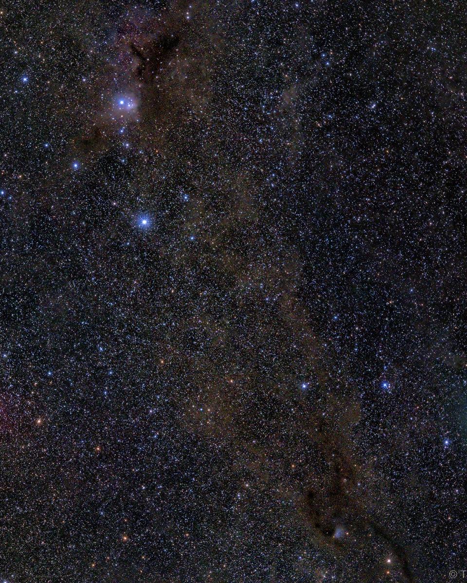 Red Nebula, Green Comet, Blue Stars