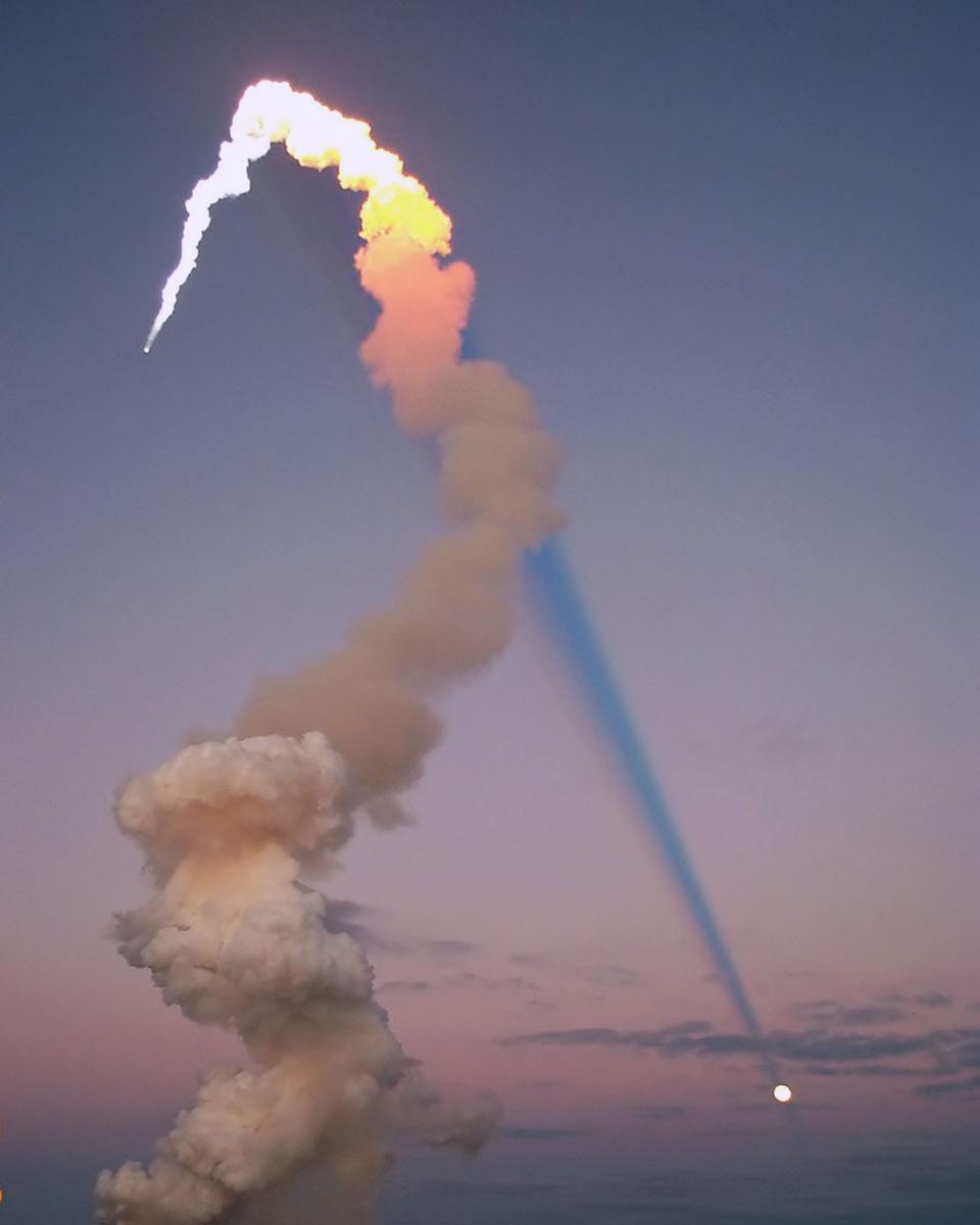 Rocket Plume Shadow Points to the Moon