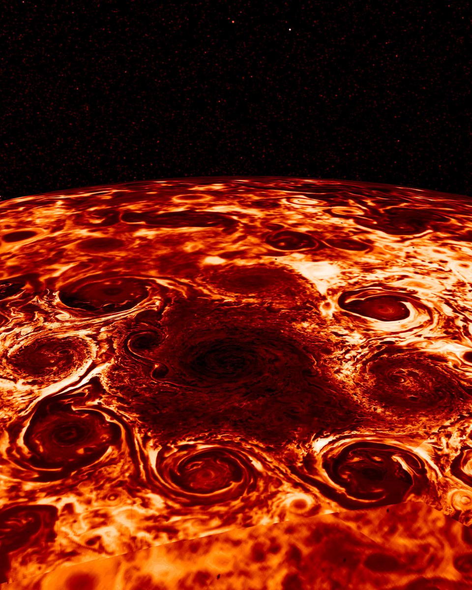 Cyclones at Jupiter's North Pole