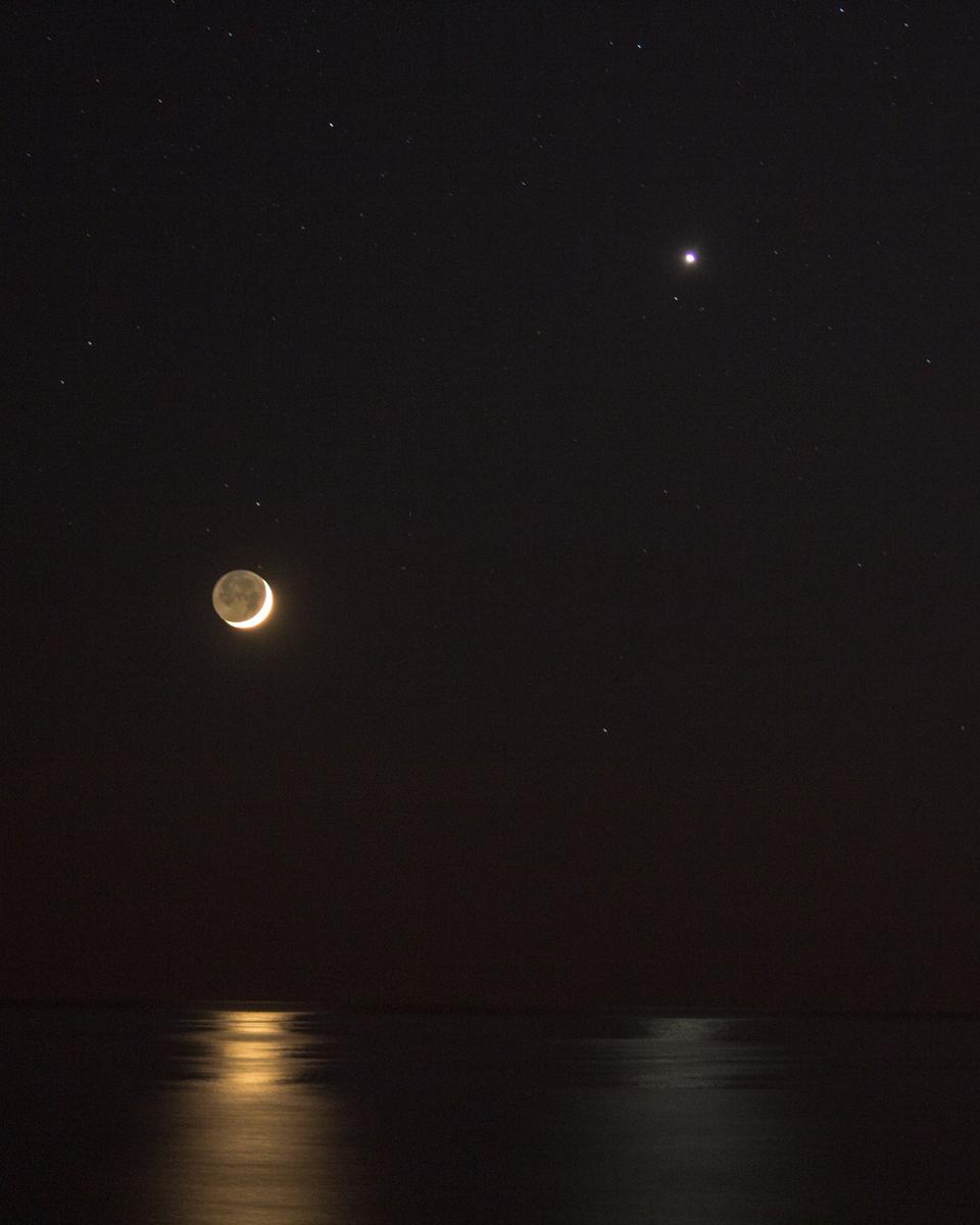 Reflections of Venus and Moon